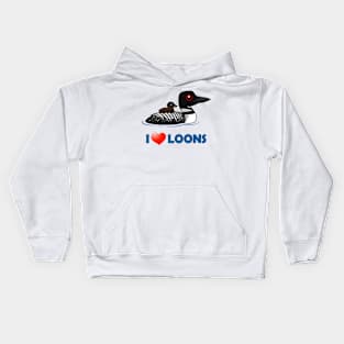 Cute Cartoon I Love Loons Kids Hoodie